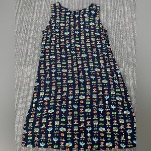 Vintage Loco Lindo Women's Navy Blue Beach Print Shift Dress